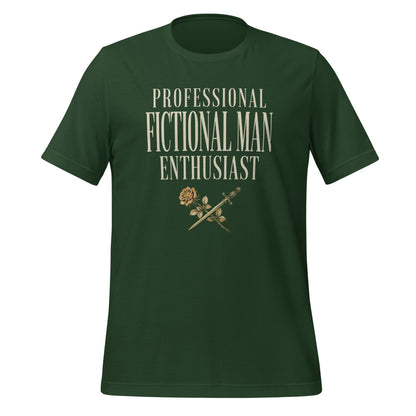 Professional Fictional Man Enthusiast book lover dark academia tee — Forest, front