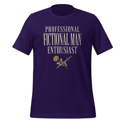 Professional Fictional Man Enthusiast book lover dark academia tee — Team Purple, front