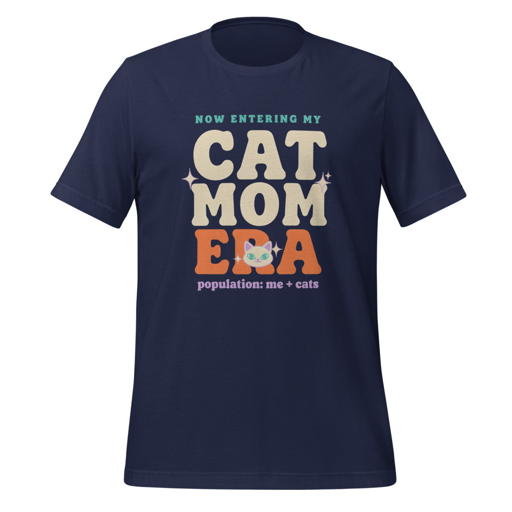 Cat Mom Era retro Y2K tee — Navy, front