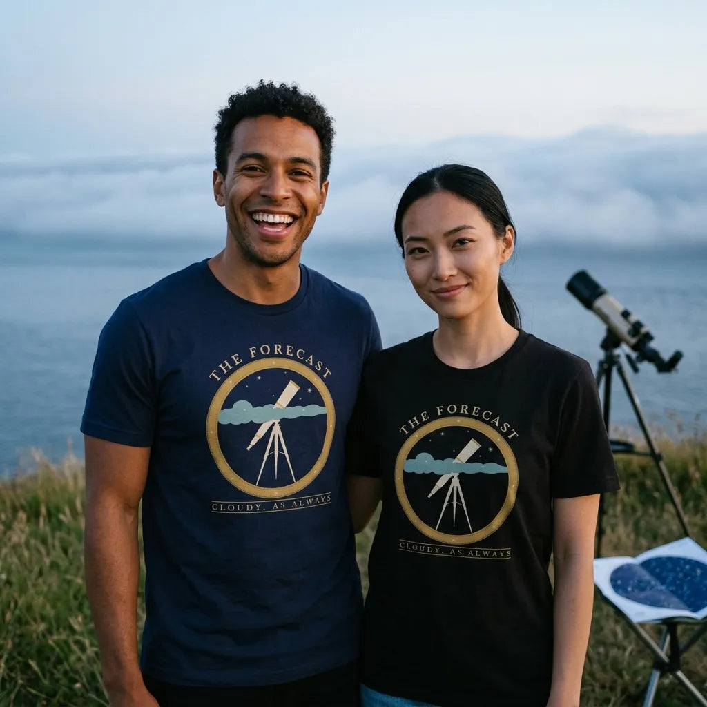 The Forecast Cloudy As Always funny astronomy tee — lifestyle