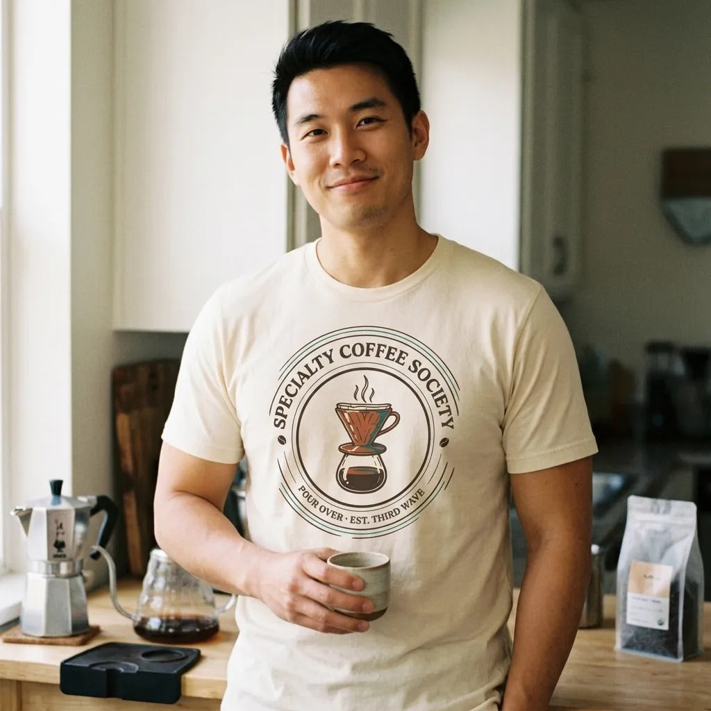 Specialty Coffee Society specialty coffee tee — lifestyle