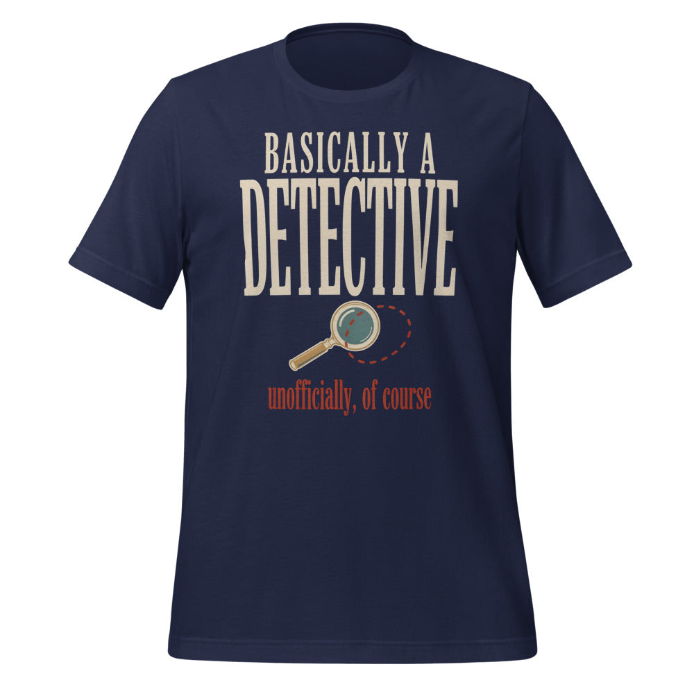 Basically a Detective vintage true crime tee — Navy, front
