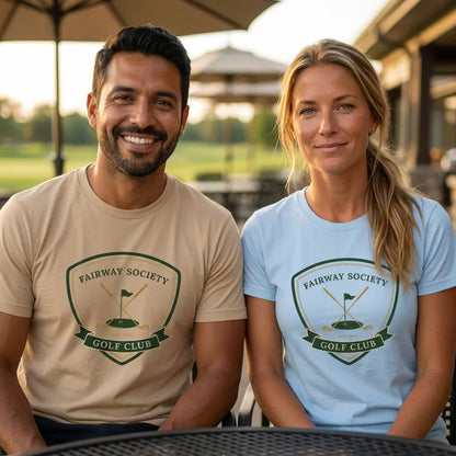 Fairway Society vintage golf club crest tee — lifestyle