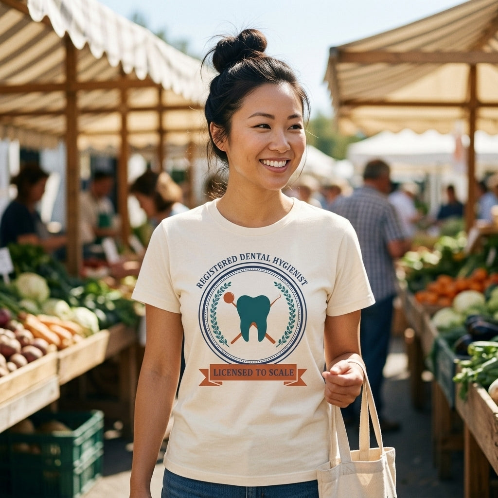 Licensed to Scale registered dental hygienist tee — lifestyle
