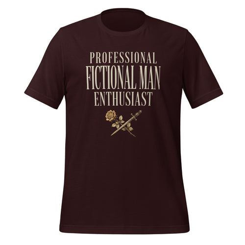 Professional Fictional Man Enthusiast Shirt, Book Lover Tee, Romantasy Reader Gift — Dark Academia Typography Tee