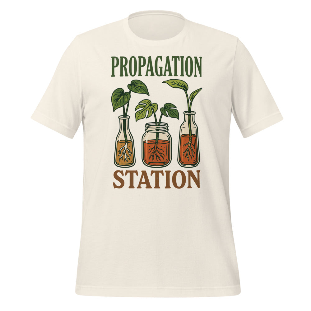 Propagation Station retro botanical plant lover tee — Vintage White, front