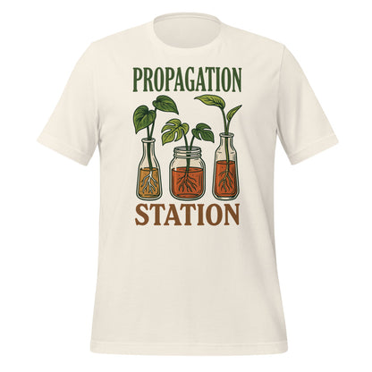 Propagation Station retro botanical plant lover tee — Vintage White, front