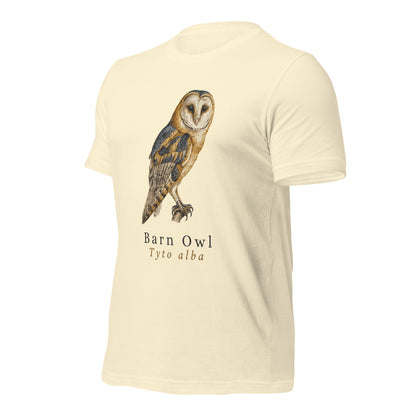Barn Owl vintage field-guide tee — Natural, front-right