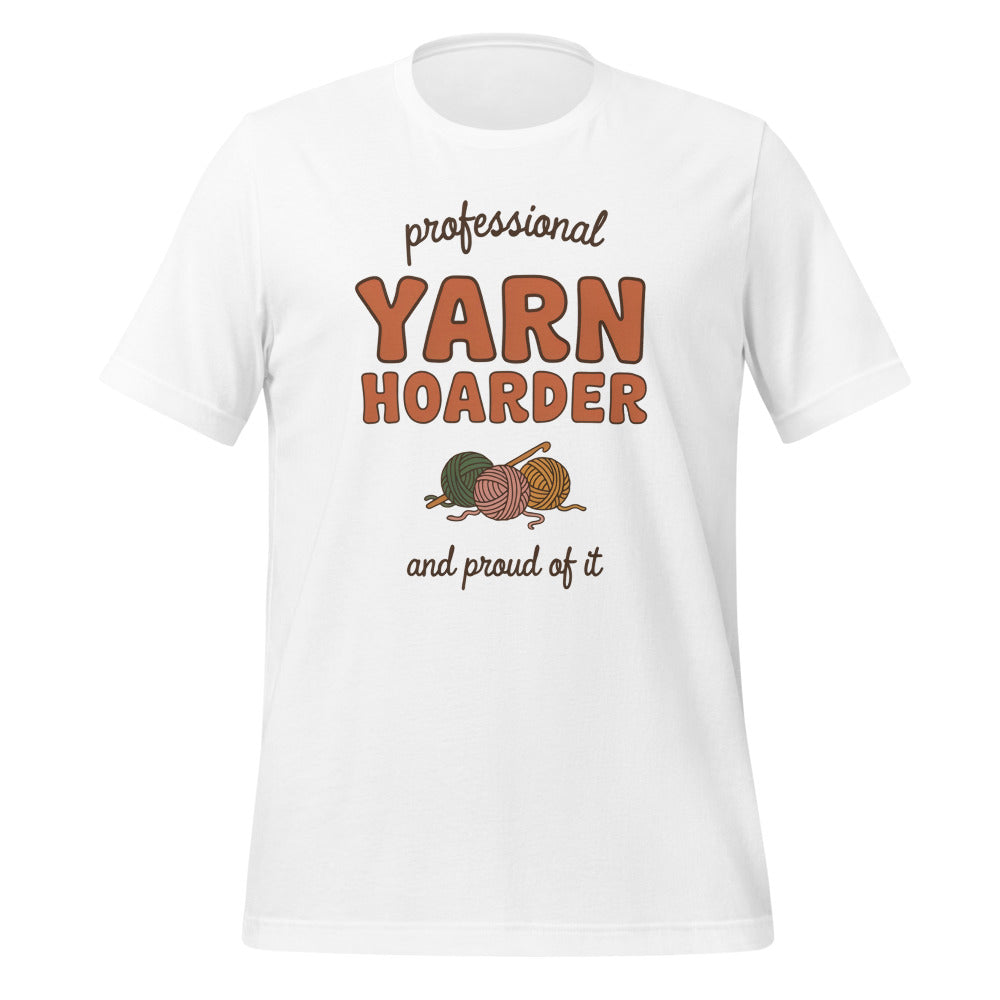Professional Yarn Hoarder crochet cottagecore tee — White, front