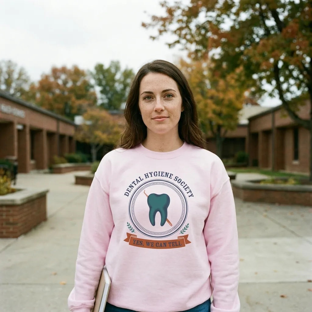 Dental Hygiene Society dental hygienist crewneck sweatshirt — lifestyle