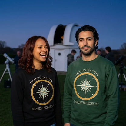 Uranographia vintage celestial chart astronomy crewneck sweatshirt — lifestyle