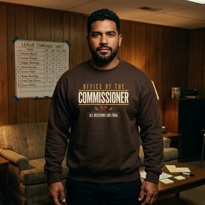 Office of the Commissioner fantasy football draft crewneck sweatshirt — lifestyle