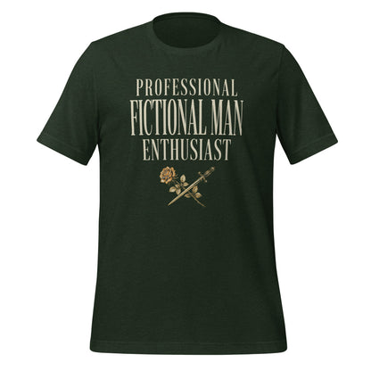 Professional Fictional Man Enthusiast book lover dark academia tee — Heather Emerald, front