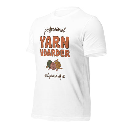Professional Yarn Hoarder crochet cottagecore tee — White, front right
