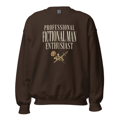 Professional Fictional Man Enthusiast book lover dark academia crewneck sweatshirt — Dark Chocolate, front