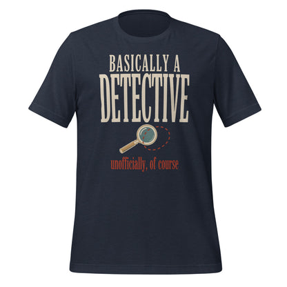 Basically a Detective vintage true crime tee — Heather Navy, front