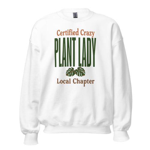 Crazy Plant Lady Sweatshirt, Funny Retro Botanical Crewneck — Plant Mom Gift