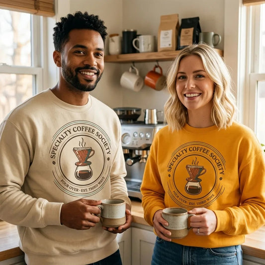 Specialty Coffee Society specialty coffee crewneck sweatshirt — lifestyle