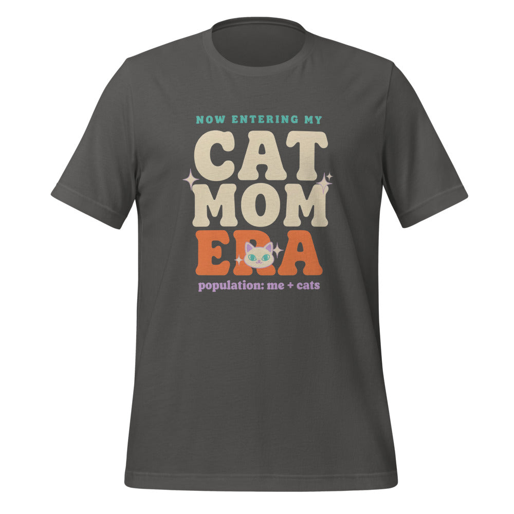 Cat Mom Era retro Y2K tee — Asphalt, front