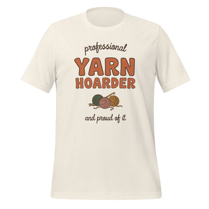 Professional Yarn Hoarder crochet cottagecore tee — Vintage White, front