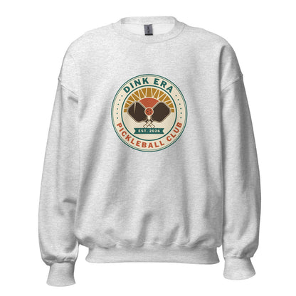 Dink Era Pickleball Club retro crewneck sweatshirt — Ash, front