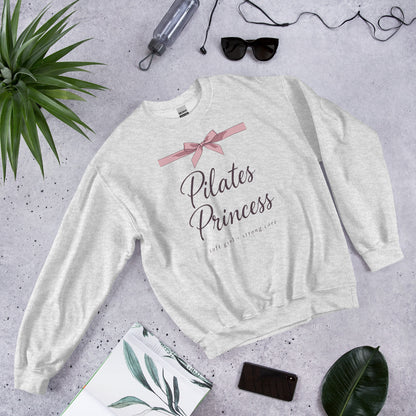 Pilates Princess coquette bow crewneck sweatshirt — Ash, front-right