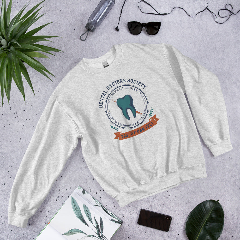 Dental Hygiene Society dental hygienist crewneck sweatshirt — Ash, front-right
