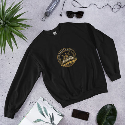 Smut Reader Society book lover dark academia crewneck sweatshirt — Black, front angled