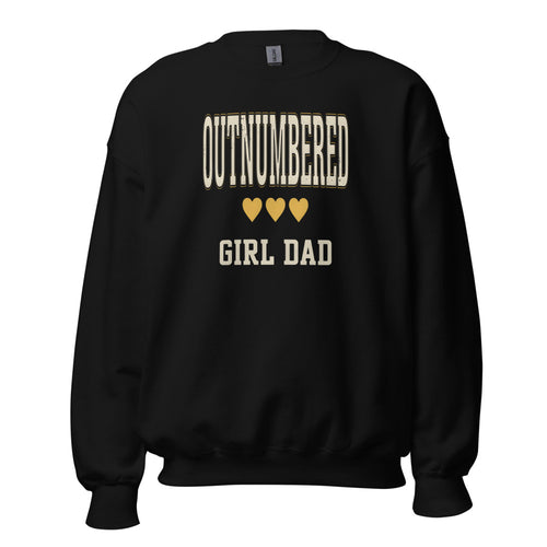 Girl Dad Sweatshirt, Dad of Daughters Crewneck — Outnumbered & Proud Retro Gift