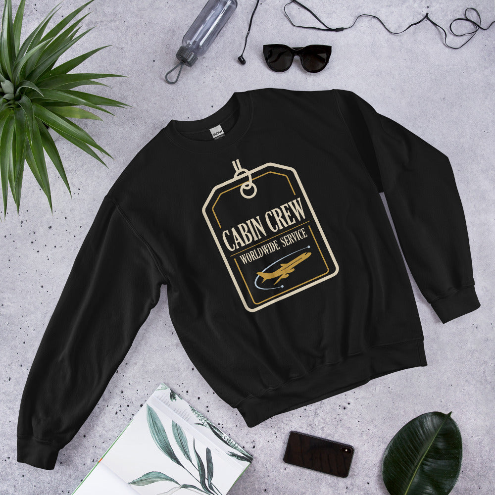 Worldwide Service cabin crew crewneck sweatshirt — Black, front-right