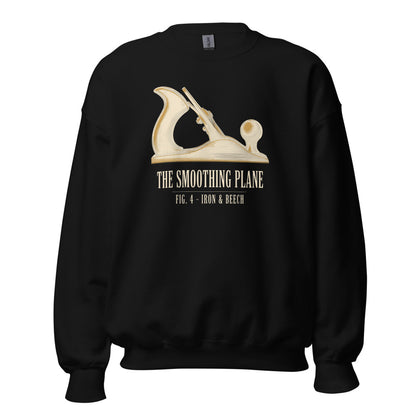 Fig. 4 The Smoothing Plane woodworking crewneck sweatshirt — Black, front