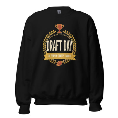 Vintage Fantasy Football Sweatshirt, Fantasy Football Champion Gift, Retro Draft Day Crewneck — Draft Day Almanac: The Season Starts Tonight