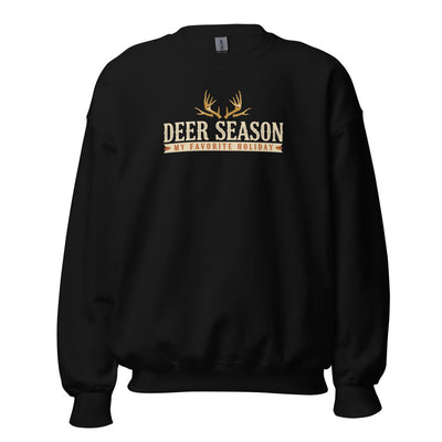 Deer Season Sweatshirt, Deer Hunting Christmas Gift, Vintage Whitetail Hunting Crewneck — Deer Season Is My Favorite Holiday