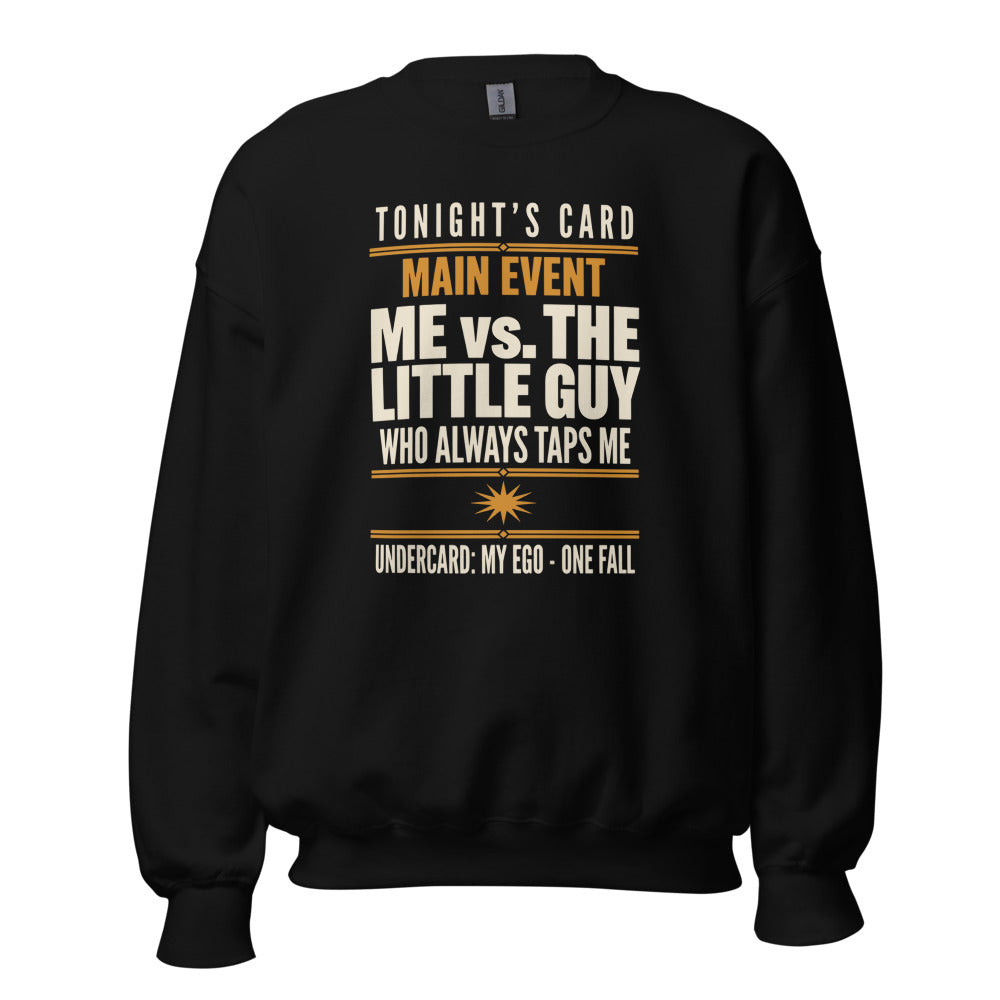 Tonight's Card funny Brazilian jiu jitsu crewneck sweatshirt — Black, front