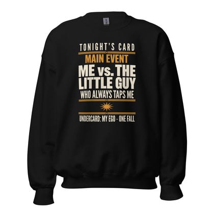 Tonight's Card funny Brazilian jiu jitsu crewneck sweatshirt — Black, front
