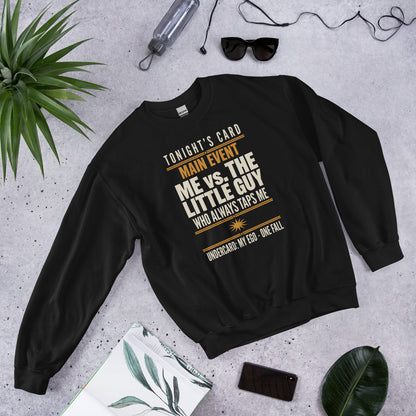 Tonight's Card funny Brazilian jiu jitsu crewneck sweatshirt — Black, front-right