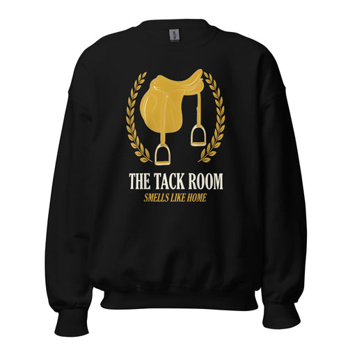 Equestrian Gift, Horse Lover Sweatshirt, English Riding Crewneck — The Tack Room Smells Like Home Vintage Saddle Sweatshirt