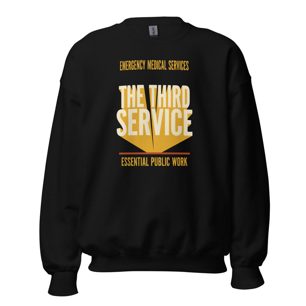 The Third Service EMS crewneck sweatshirt — Black, front