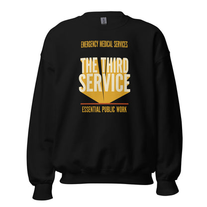 The Third Service EMS crewneck sweatshirt — Black, front