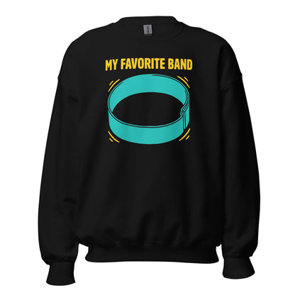 My Favorite Band funny physical therapy crewneck sweatshirt — Black, front