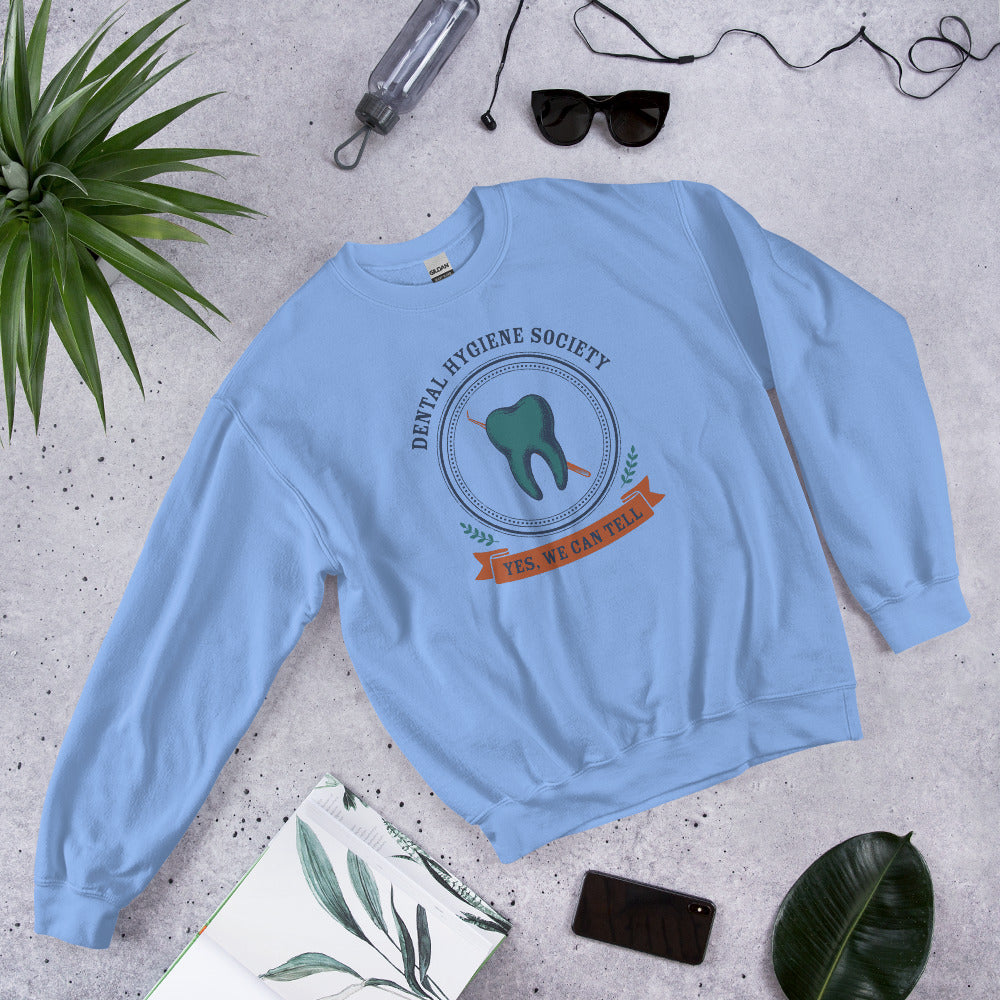 Dental Hygiene Society dental hygienist crewneck sweatshirt — Carolina Blue, front-right