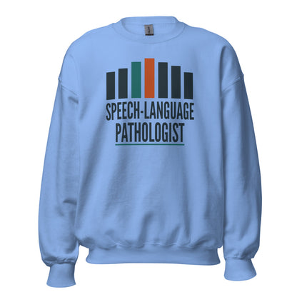 Mid-Century Clinic speech therapy crewneck sweatshirt — Carolina Blue, front