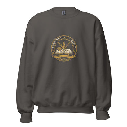 Smut Reader Society book lover dark academia crewneck sweatshirt — Charcoal, front