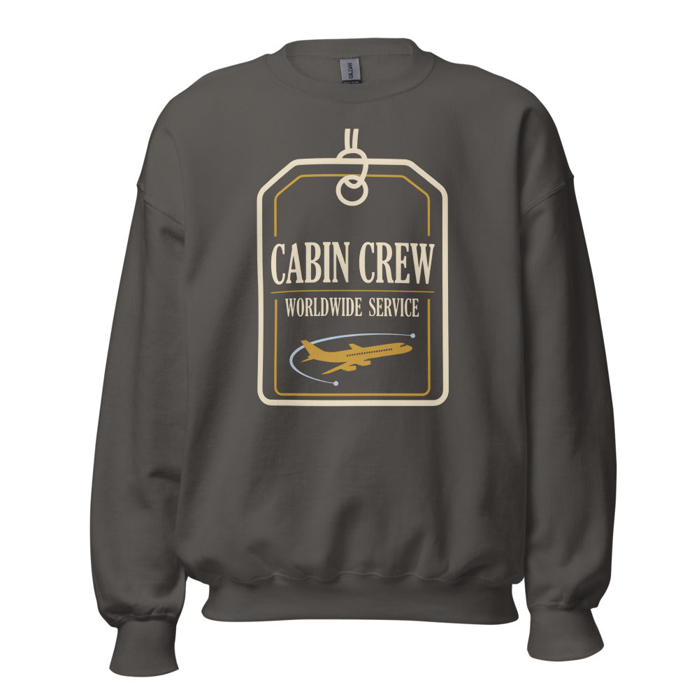 Worldwide Service cabin crew crewneck sweatshirt — Charcoal, front