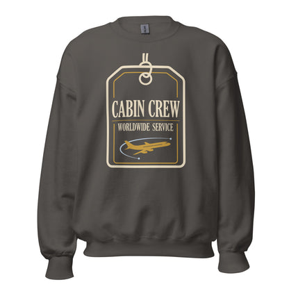 Worldwide Service cabin crew crewneck sweatshirt — Charcoal, front