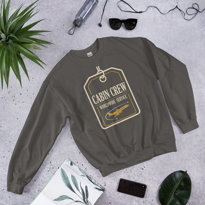 Worldwide Service cabin crew crewneck sweatshirt — Charcoal, front-right