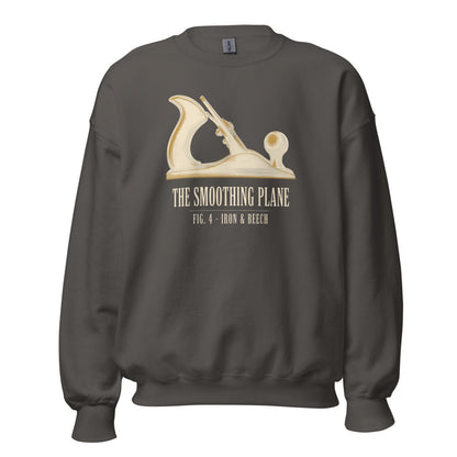 Fig. 4 The Smoothing Plane woodworking crewneck sweatshirt — Charcoal, front