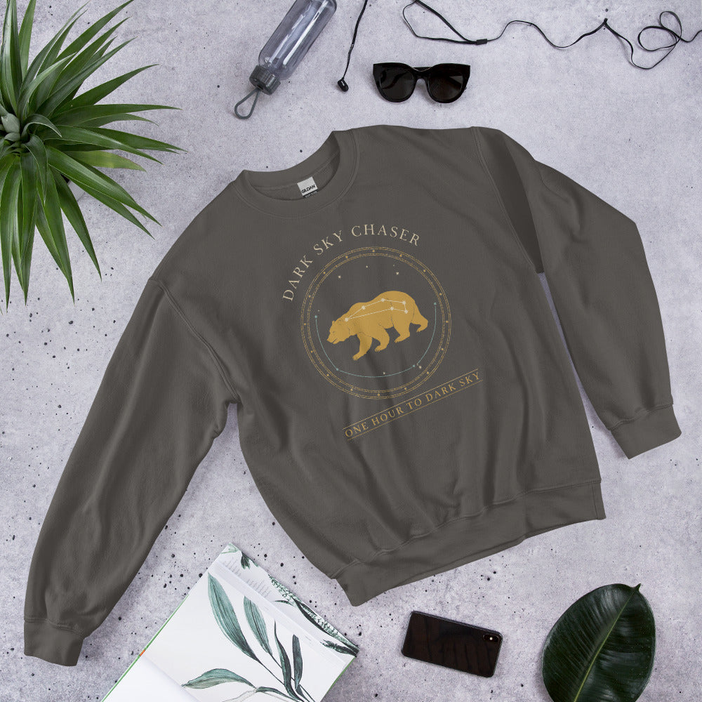 Dark Sky Chaser Ursa Major constellation astronomy sweatshirt — Charcoal, front-right