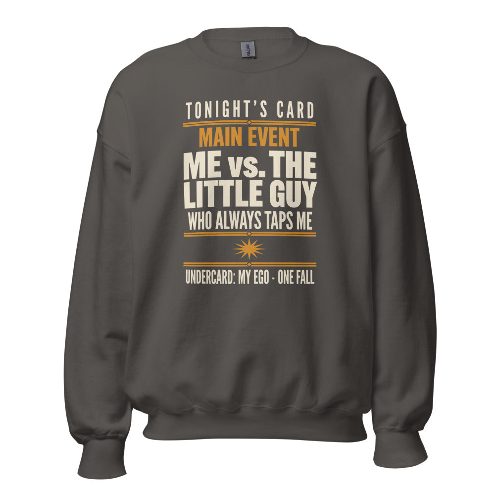 Tonight's Card funny Brazilian jiu jitsu crewneck sweatshirt — Charcoal, front