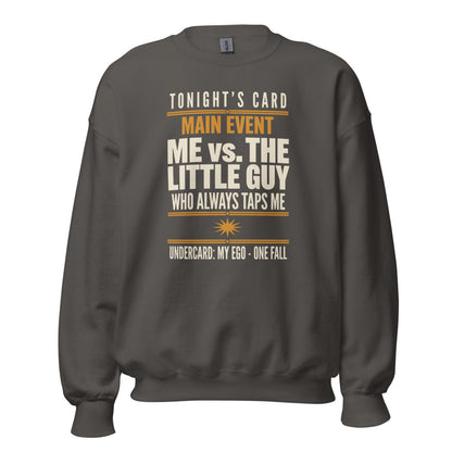 Tonight's Card funny Brazilian jiu jitsu crewneck sweatshirt — Charcoal, front